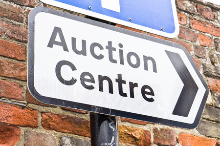 Sign for an auction centre in a UK townの写真素材