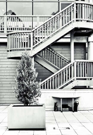 Modern architecture in black and white tonesの写真素材