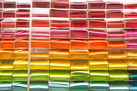 Card in various colors as a background imageの写真素材