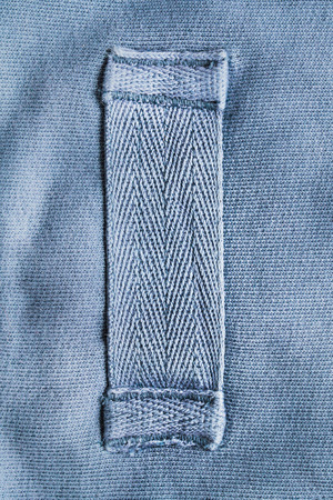 Close up of a cotton strap on a piece of clothing