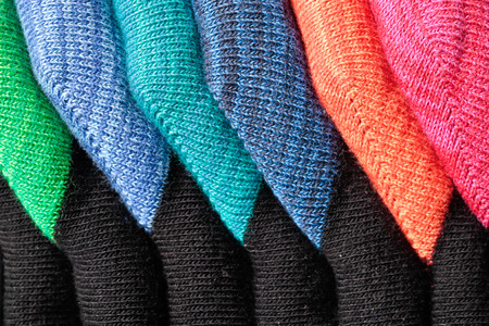 Set of colorful socks close up as a backgroundの写真素材