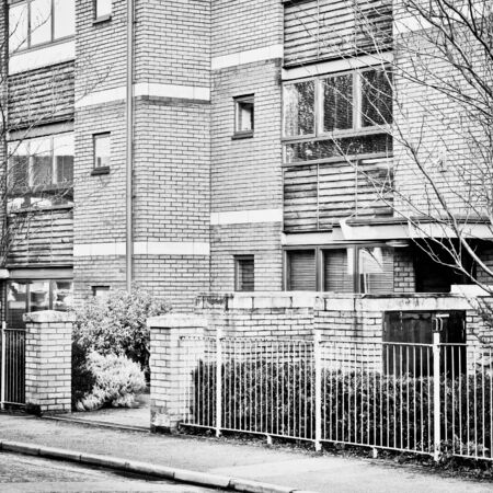 Part of a modern apartment building in the UKの写真素材