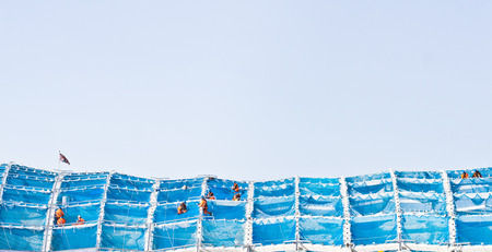 Workers at a large construction site in the UKの写真素材
