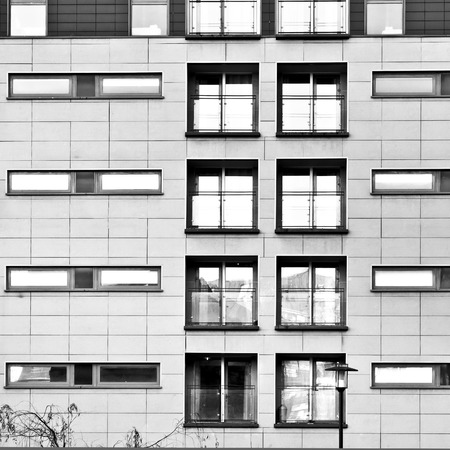 Part of a modern apartment building in the UKの写真素材