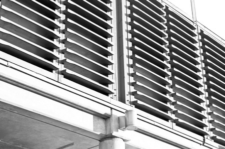 Close up of part of a modern building with details of architecture