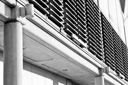Close up of part of a modern building with details of architecture