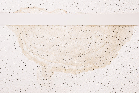 Patch of damp on a celing panelの写真素材