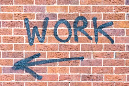 Work painted on brick wall