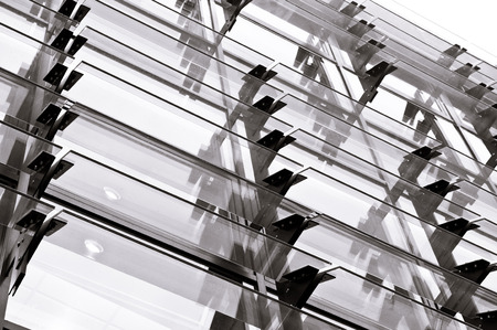 Part of a modern building with glass panels