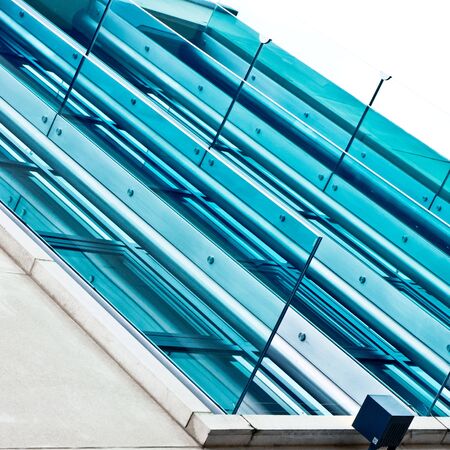 Part of a modern building with glass panels