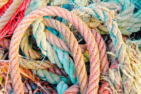 Worn ropes as an abstract imageの写真素材