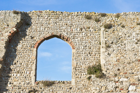 medieval window built from stoneの写真素材