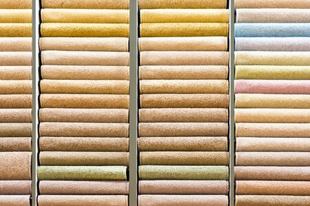 Selection of new carpets in pastel tonesの写真素材