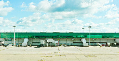 A modern airport terminal in the UKの写真素材
