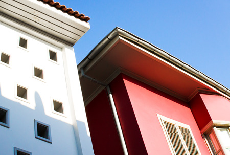 Renovated traditional Ottoman houses in Turkeyの写真素材