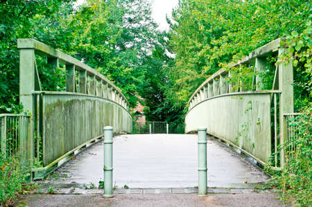 A footbridge in a rural areaの写真素材