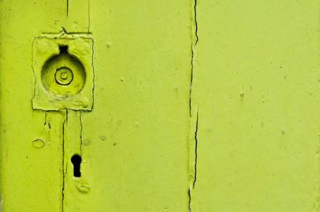 Part of an old wooden green doorの写真素材