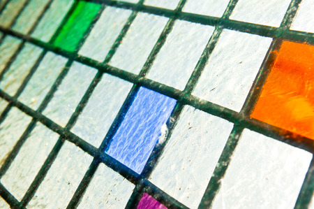 Part of a stained glass panelの写真素材