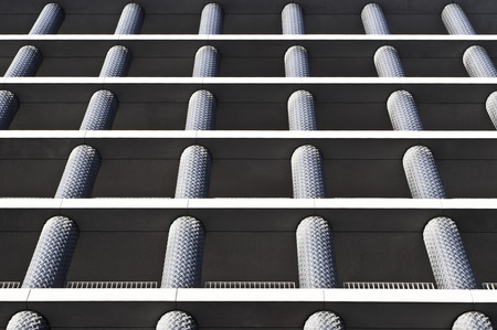 LONDON, UK - JANUARY 30 2016: Part of the exterior of a modern apartment building near Kings Cross station in Londonのeditorial素材