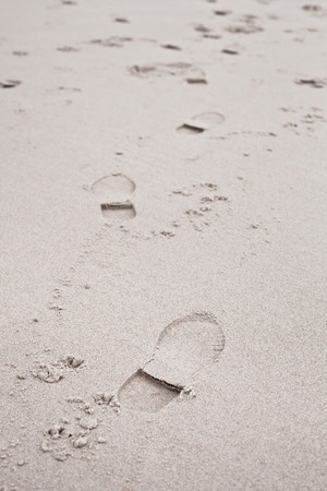 Footprints in the sandの写真素材