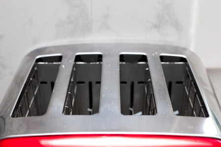 The top of a modern 4 rack home toasterの写真素材