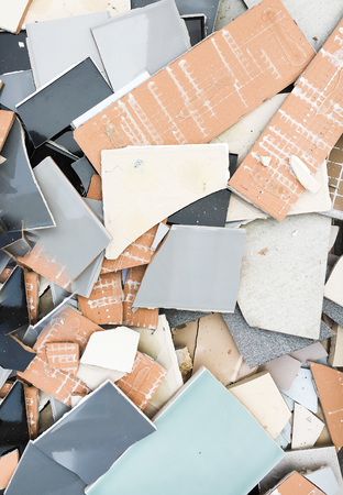 Broken tiles as a background imageの写真素材