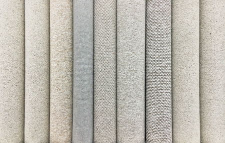 Rolls of new carpet in a homeware store