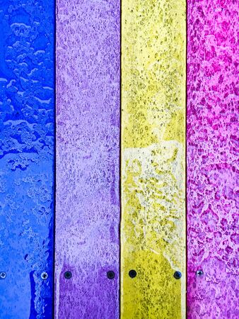 Colorful wooden panels as a backgroundの写真素材