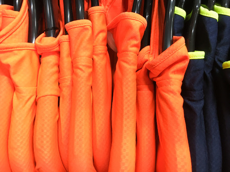 High visibility colourful sports topsの写真素材