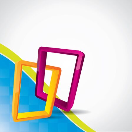 Abstract background with colorful linked rectanglesのイラスト素材