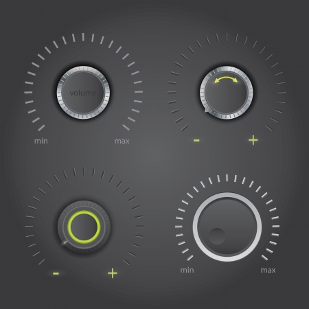 Grey volume knob set のイラスト素材