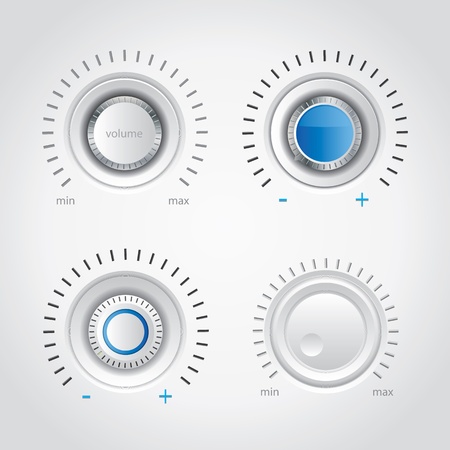 White volume knob setのイラスト素材