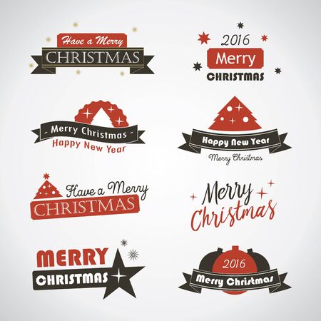 Christmas labels and banners - vintage vector emblemsのイラスト素材