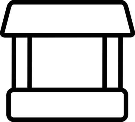 illustration vector icon of Sales Booth with outline style, perfect for online store, etcのイラスト素材