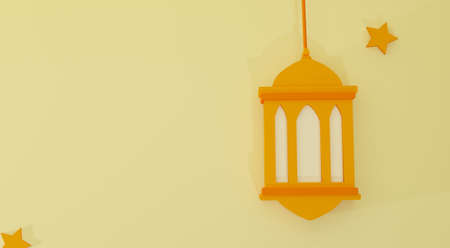 Wallpaper Ramadhan Kareem baru dengan lentera dan bintang Islami untuk desain kartu ucapan, rendering latar belakang 3dの写真素材