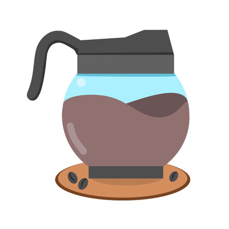 Vector illustration of teapot containing hot coffee for drinks, logo and icon, perfect for advertising coffee productsのイラスト素材