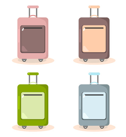 Vector illustration set of a suitcase for going on vacation, sightseeing, perfect for design materials and traveling themed advertisementsのイラスト素材
