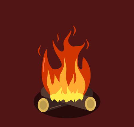 Vector illustration of a campfire for camping. holiday and travel themes, perfect for travel advertisingのイラスト素材