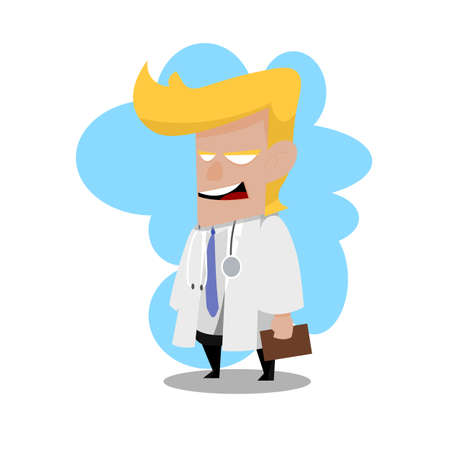Vector illustration, doctor ready to check upのイラスト素材