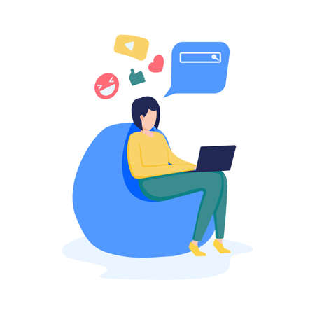 Vector illustration, communication via the Internet, social networking,chat, video,news, search, web graphics,messages,web siteのイラスト素材