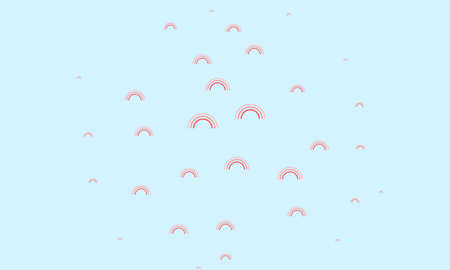 Light blue, red vector pattern with rainbow elements. Abstract illustration with rainbow shapes....