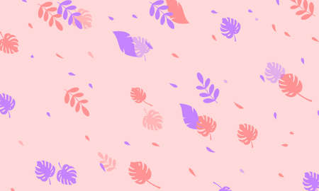 Light purple, Red vector elegant wallpaper with leaves. Creative illustration in blurred style with...