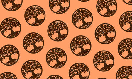 Light brown vector texture with tree in the circle. Modern abstract illustration with colorful tree. Simple design for your web site.のイラスト素材