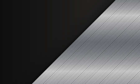 Abstract silver metallic diagonal on black background. Elegant design for you banner web.のイラスト素材