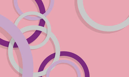 Geometric abstract yellow with purple rings. Design for wallpaper.