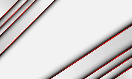 White diagonal stripes with red line isolated on white background. Modern luxury design for your business.の写真素材