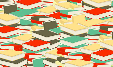 Abstract colorful repeating stack of book background. Design for education website.のイラスト素材
