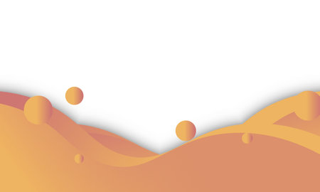 Yellow and orange gradient wave with circle background. Pattern for poster, banner.のイラスト素材