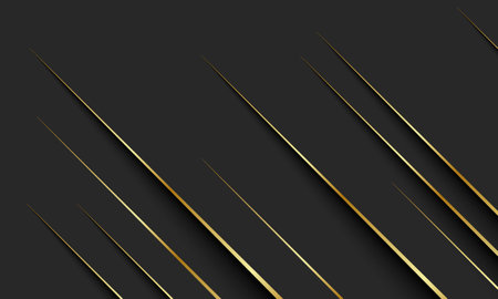 Gold lines with shadow on dark background. Elegant background for a brand book.のイラスト素材
