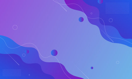 Abstract blue and purple gradient fluid with wave shape background. Pattern for leaflets.のイラスト素材